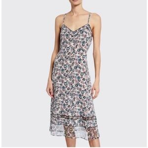 Rag & Bone Floral Midi Dress - Black, White, and Pink